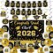 Class of 2026 Graduation Decorations Set - Black & Gold Congrats Grad Party Kit - Includes Fabric Backdrop, Banner, & Premium Balloons - All-in-One High School & College Supplies